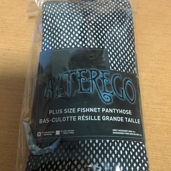 plus size fishnet /open work tights /black net goth - Picture 2 of 3